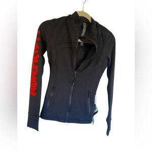 lululemon athletica Black Jacket with Red Sleeve Logo